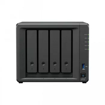 NAS Desktop SYNOLOGY DP340 com CPU R1600, 16 GB RAM, 32 TB HDD, 4 baías, suporte RAID, Preto
