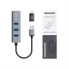 Hub USB GRAUGEAR G-HUB31L-A — host USB 3.2 Gen 1 Type-A, 3 portas USB 3.2 Gen 1 Type-A + RJ-45, 5000 Mbit/s
