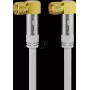 Goobay cabo de antena SAT (tipo 135 dB), blindagem quádrupla, 1 m, branco - banhado a ouro, conector F macho 90° > conector F macho 90° (70481)