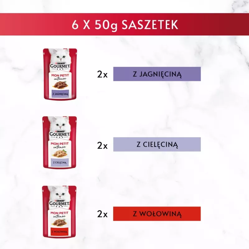 GOURMET Mon Petit Meat Mix - comida húmida para gatos - 6 x 50 g