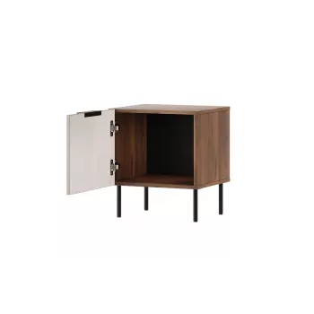 Mesa de cabeceira Cama Meble ALMERA 50x42x44 cm, 2 unid., nogueira/cashmere, MDF e aglomerado