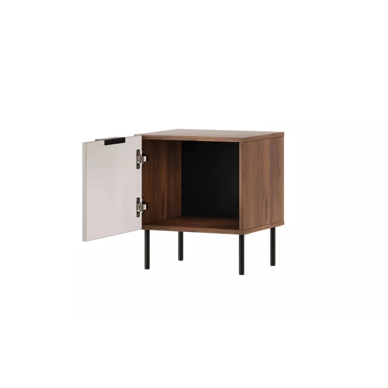 Mesa de cabeceira Cama Meble ALMERA 50x42x44 cm, 2 unid., nogueira/cashmere, MDF e aglomerado