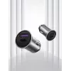 Carregador de automóvel Vention duas portas USB A+A (30+30) cinzento estilo mini liga de alumínio tipo