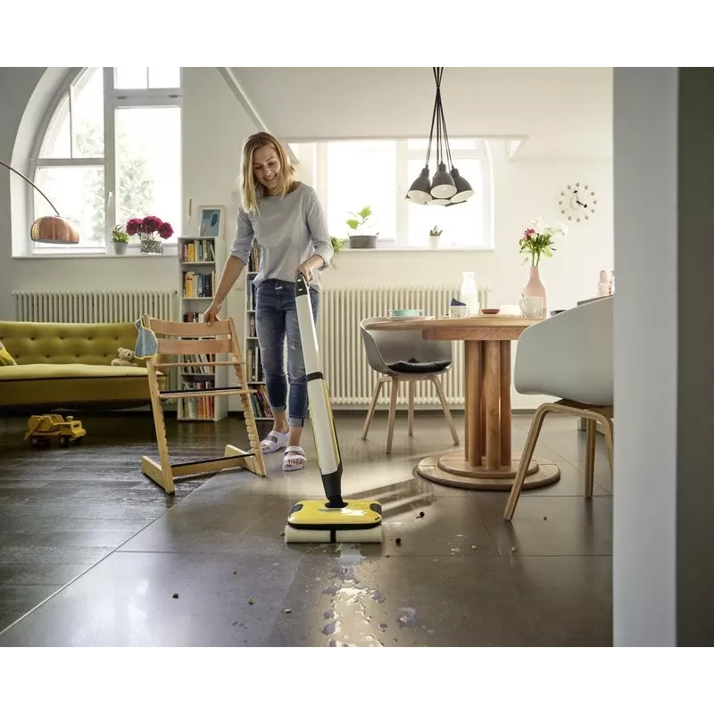 Aspirador elétrico Kärcher FC 7 Cordless bateria seco&húmido sem saco prateado, amarelo