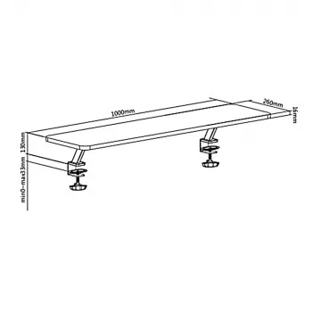 Prateleira de secretária para monitor Ergooffice.eu ER-409, fixação com parafusos, compatível com 13–32 polegadas, carga máx. 20 kg