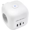 Régua de tomadas QOLTEC 52548 com 3 tomadas AC e porta USB