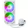 Kit de refrigeração líquida Cooler Master MasterLiquid 240L Core ARGB branco — radiador de 240 mm, ventoinha de 120 mm, compatível com LGA1700/AM5/AM4 e sockets mais antigos