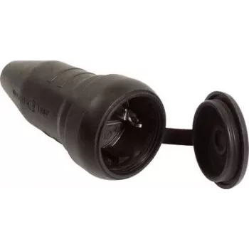 as - Schwabe 60419 ficha de acoplamento com terra 230 V preta IP44 (60419)