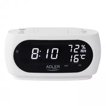 Adler AD 1186W despertador digital preto, branco