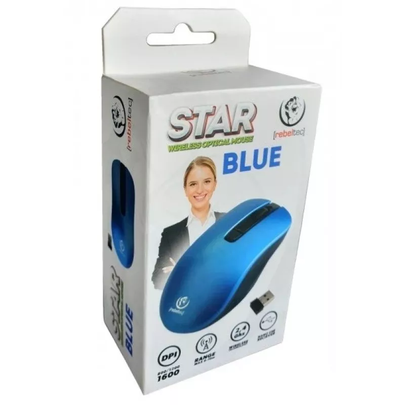 Rato ótico sem fios Rebeltec STAR azul RBLMYS00057 Interface