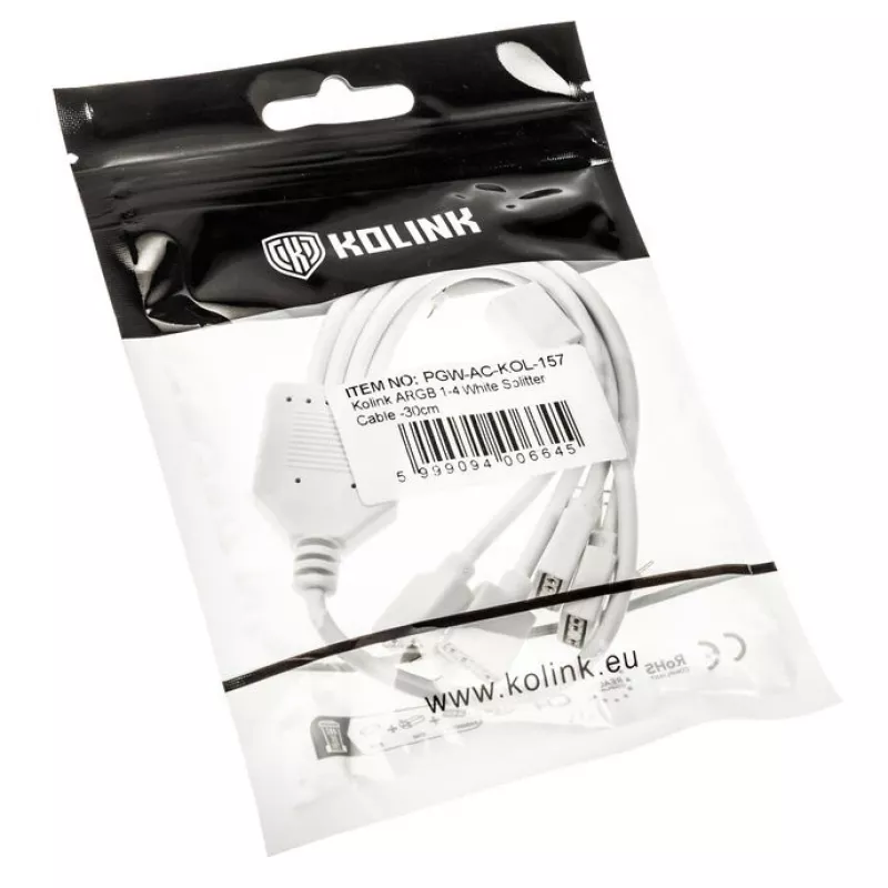 Cabo splitter ARGB Kolink PGW-AC-KOL-157 30 cm branco para conectores 3-Pin-5V-ARGB