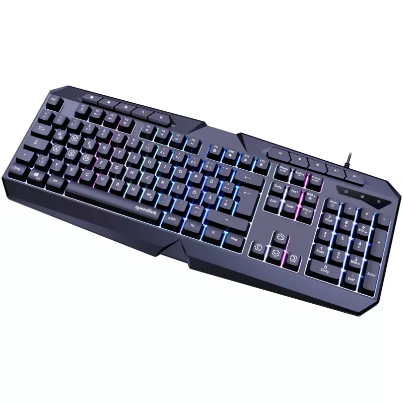 Teclado SPEEDLINK LUDICIUM Gaming USB QWERTZ alemão preto