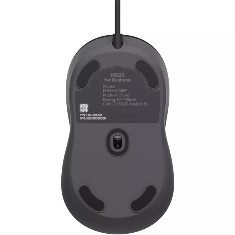Logitech Signature Wired M520 for Business Rato ótico com fio USB-C Plug-and-Play Windows/Mac/Chrome/PC/laptops - Grafite