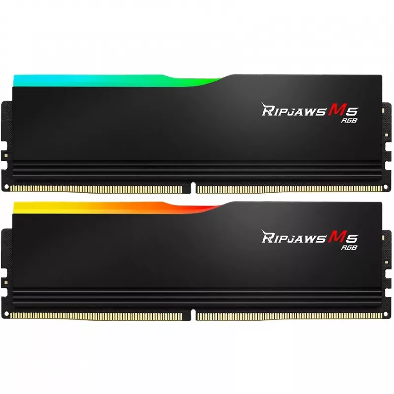 DIMM 32 GB DDR5-6000 (2x 16 GB) Dual-Kit, memória RAM preta, F5-6000J3636F16GX2-RM5RK, Ripjaws M5 RGB, INTEL XMP