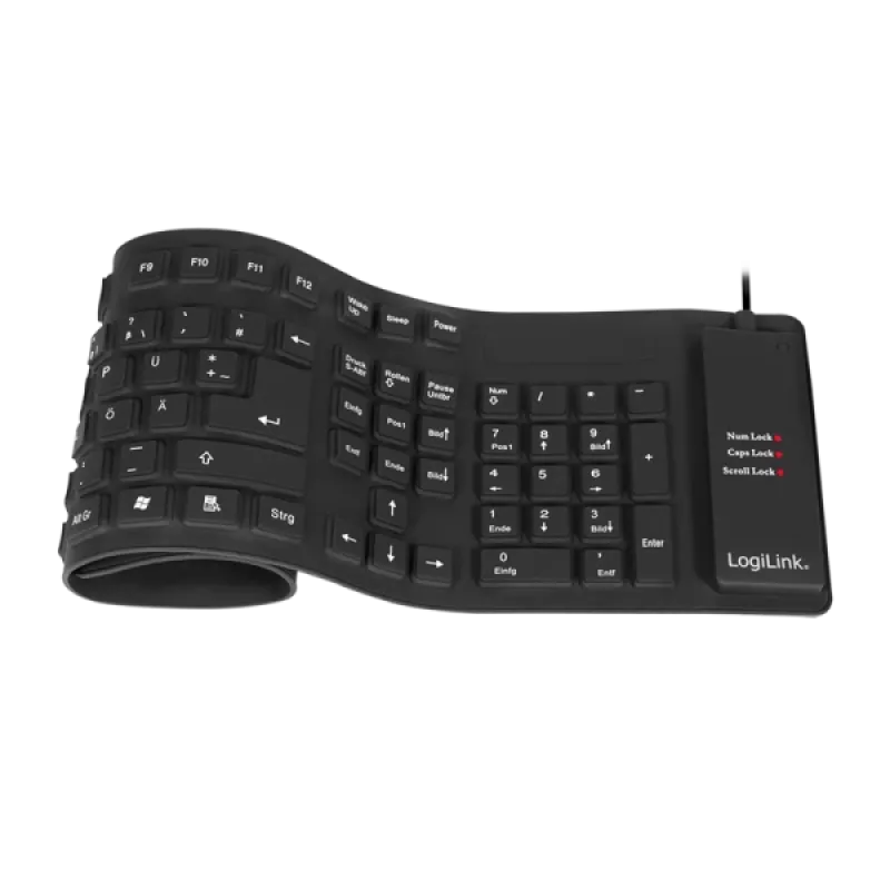 Teclado LogiLink ID0019A universal USB QWERTZ alemão preto