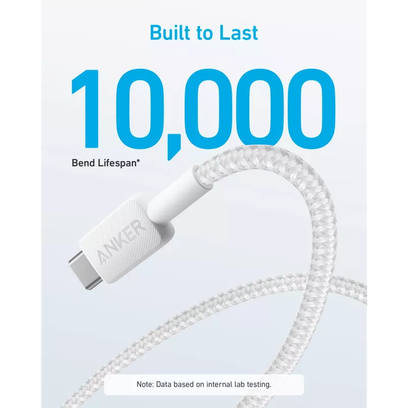 Cabo USB-A para USB-C Anker A81H5G21 — 0,9 m, branco
