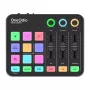 Misturador de áudio e placa de som USB OneOdio Solocaster – interface de secretária compacta para streaming e gravação