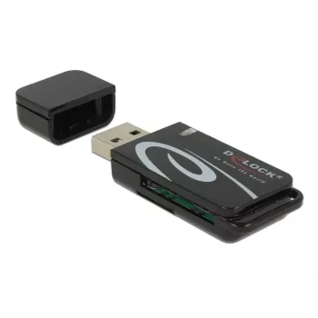 Leitor de cartões DeLOCK Mini USB 2.0 com slot SD e micro-SD