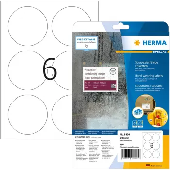 Etiquetas autocolantes para impressora HERMA Signs A4 Ø 85 mm