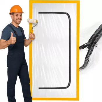 Porta de proteção contra poeira para renovação, cortina de poeira 220X110 porta