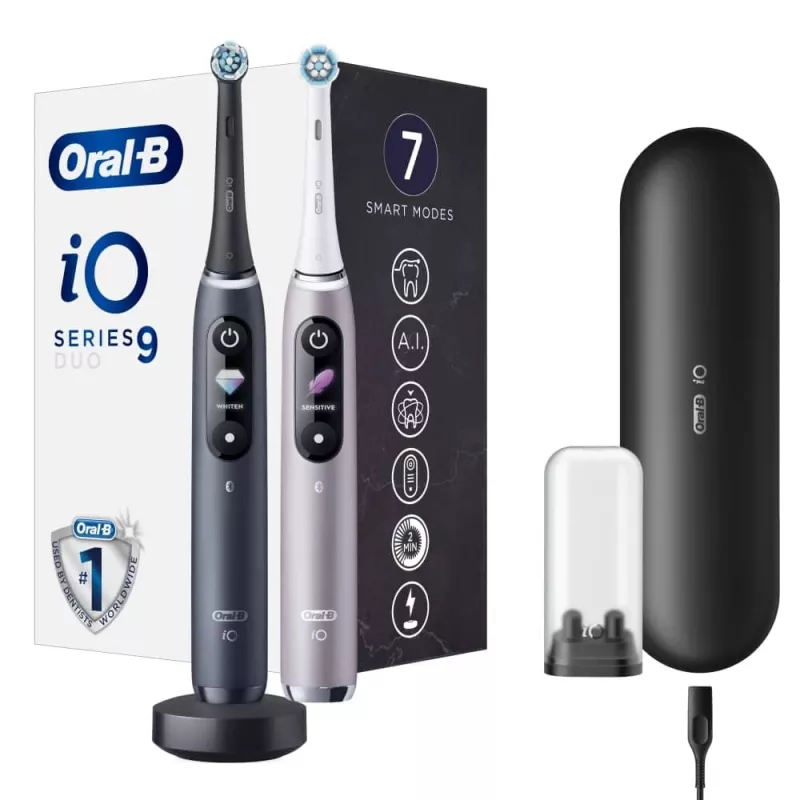 Escova de dentes Oral-B iO Series 9 Duo 2 unid. Preto Onyx/Rosa Quartzo