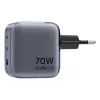 Carregador GaN Vention FEXH0-EU 70W — 2x USB-C + 1x USB-A, PD 70W, 100–240V