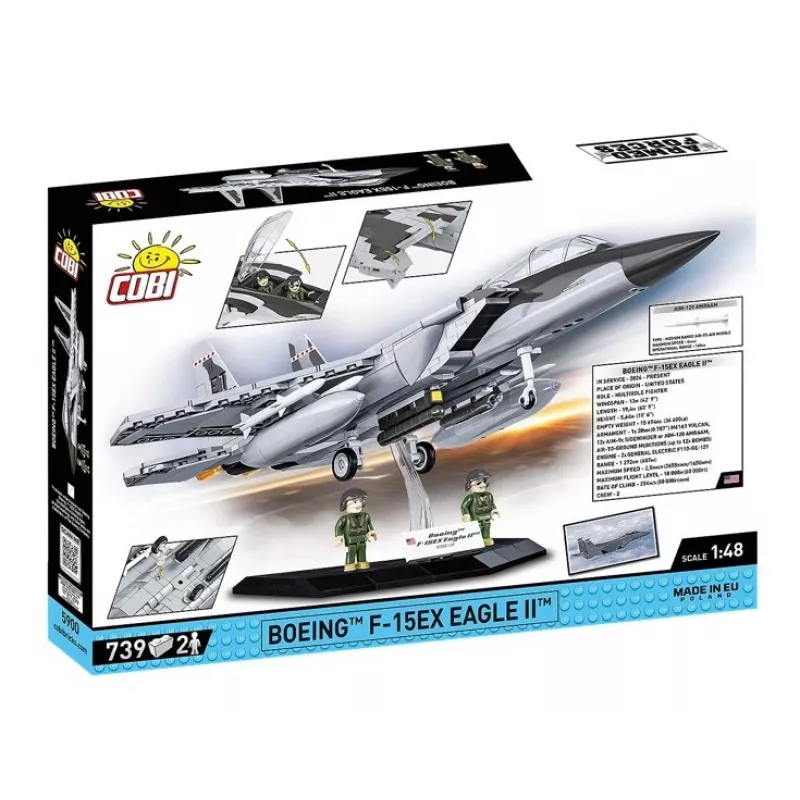 Blocos de construção Cobi Boeing F-15EX Eagle II conjunto modelo COIB-5900, kit de escala colecionável