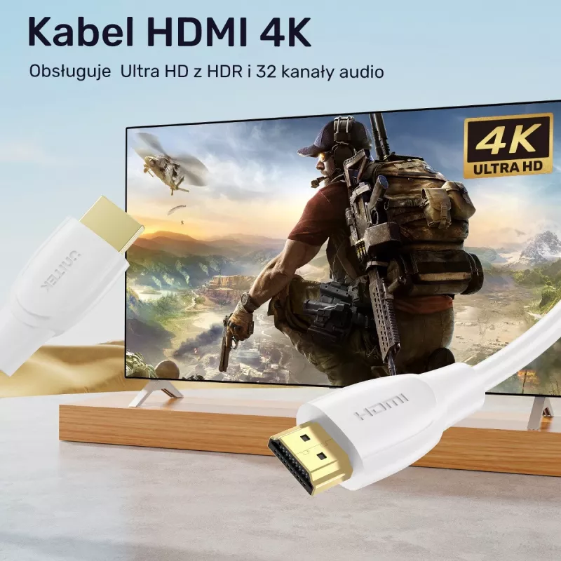 Cabo HDMI Unitek C11090AWH03-1M – 1 m, suporta 4K 60Hz