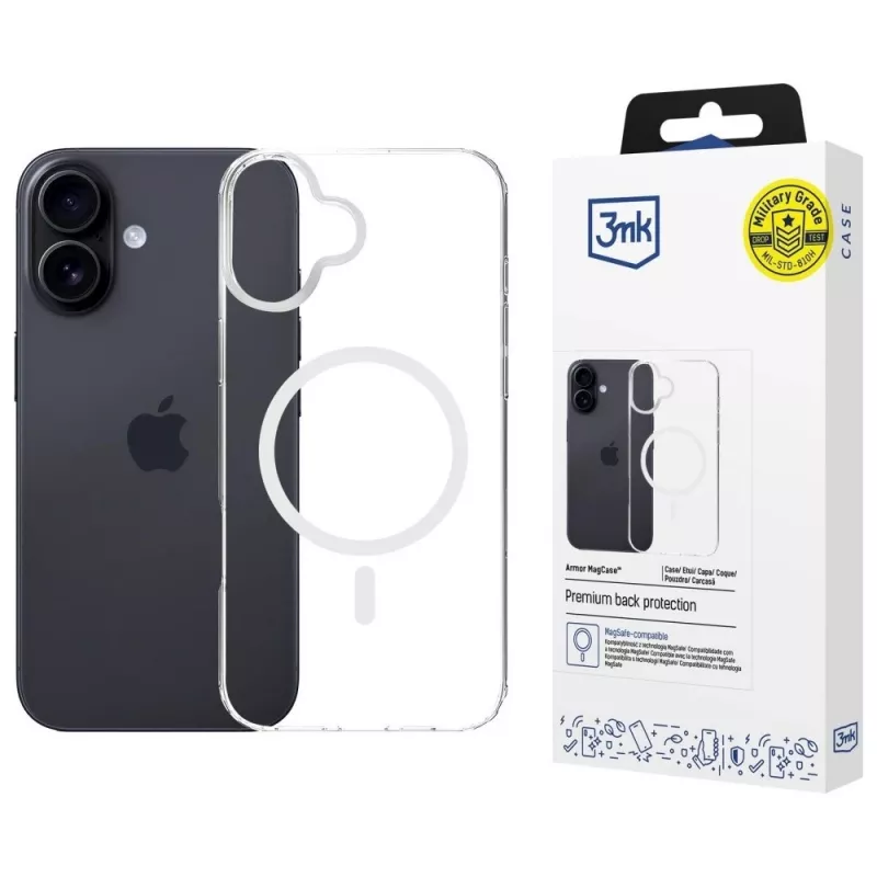 Capa de proteção 3MK Armor MagCase para Apple iPhone 16 Plus – design robusto e ajustado