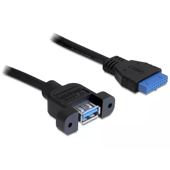 Cabo USB 3.0 F/F DeLOCK 83118 0,5m preto