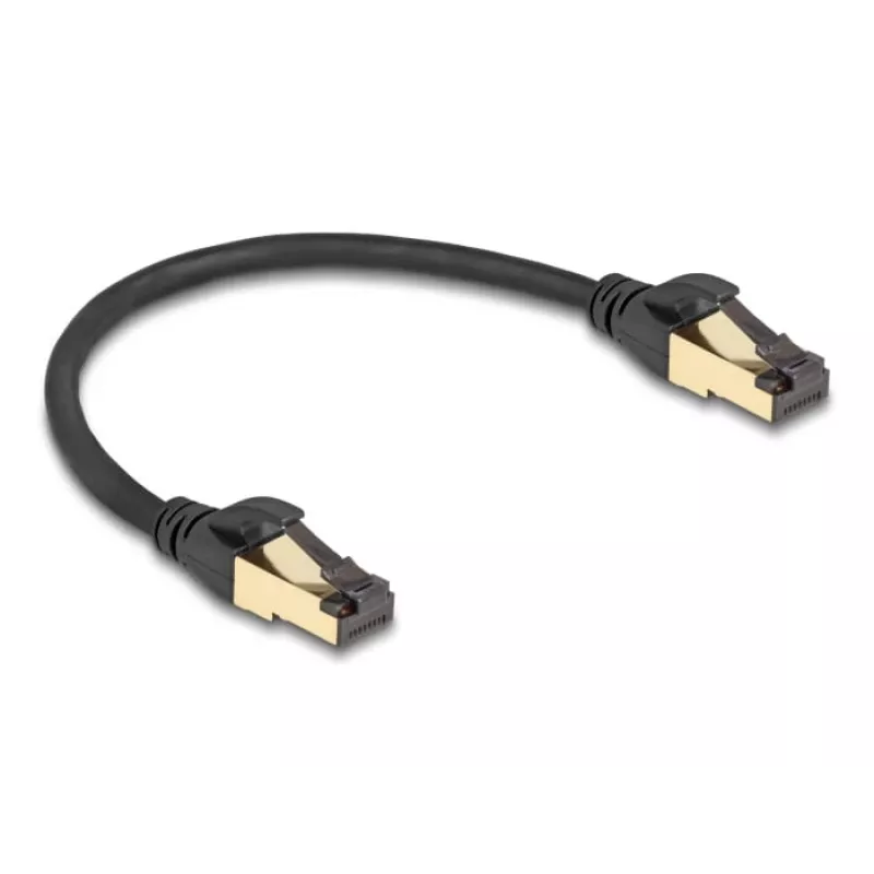 Cabo de rede DeLOCK RJ45 Cat.6A ficha para ficha S/FTP 0,3 m preto