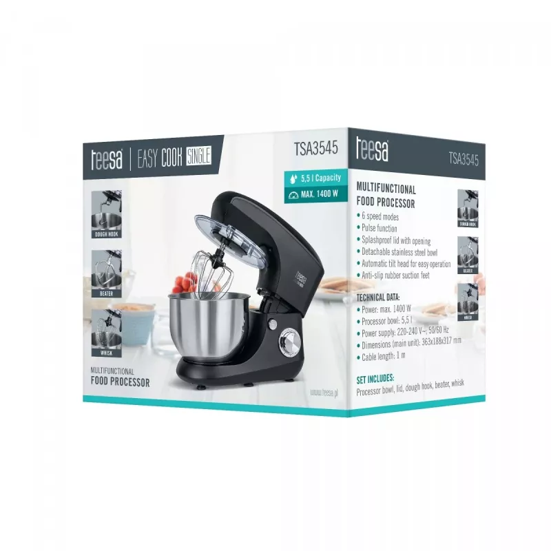 Robot de cozinha TEESA EASY COOK Single preto TSA3545-B 1000W 4L