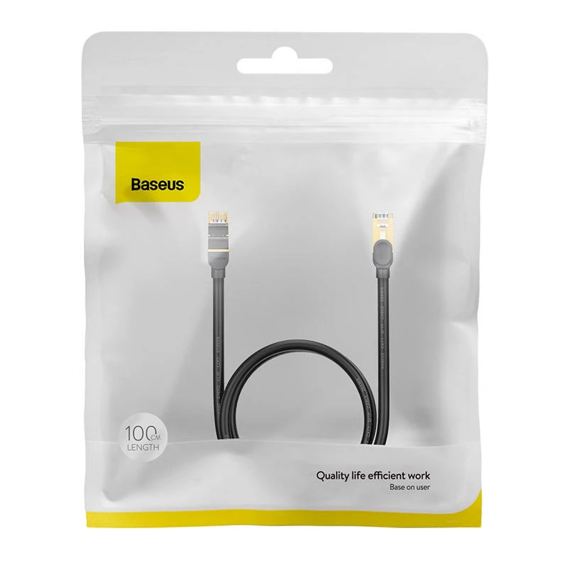 Cabo de rede Baseus Ethernet RJ45, 10Gbps, 1m (preto)