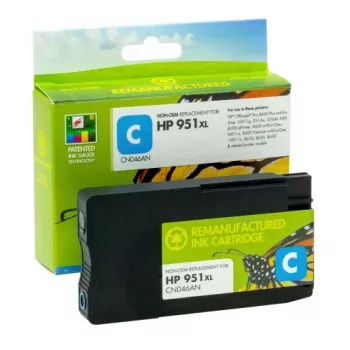 Compatível Static-Control Hewlett-Packard 951XL (CN046AE) chip novo, ciano, 1500 páginas