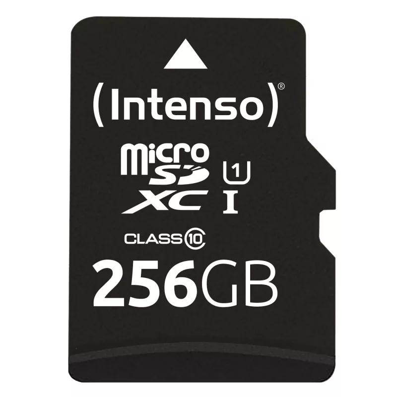 Cartão de memória flash Intenso 256GB UHS-I MicroSD
