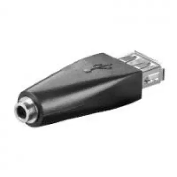 Wentronic Goobay Adaptador USB 2.0 Hi-Speed - conector fêmea USB 2.0 (Type-A) > conector fêmea jack 3,5 mm (3 polos, estéreo) (93982)