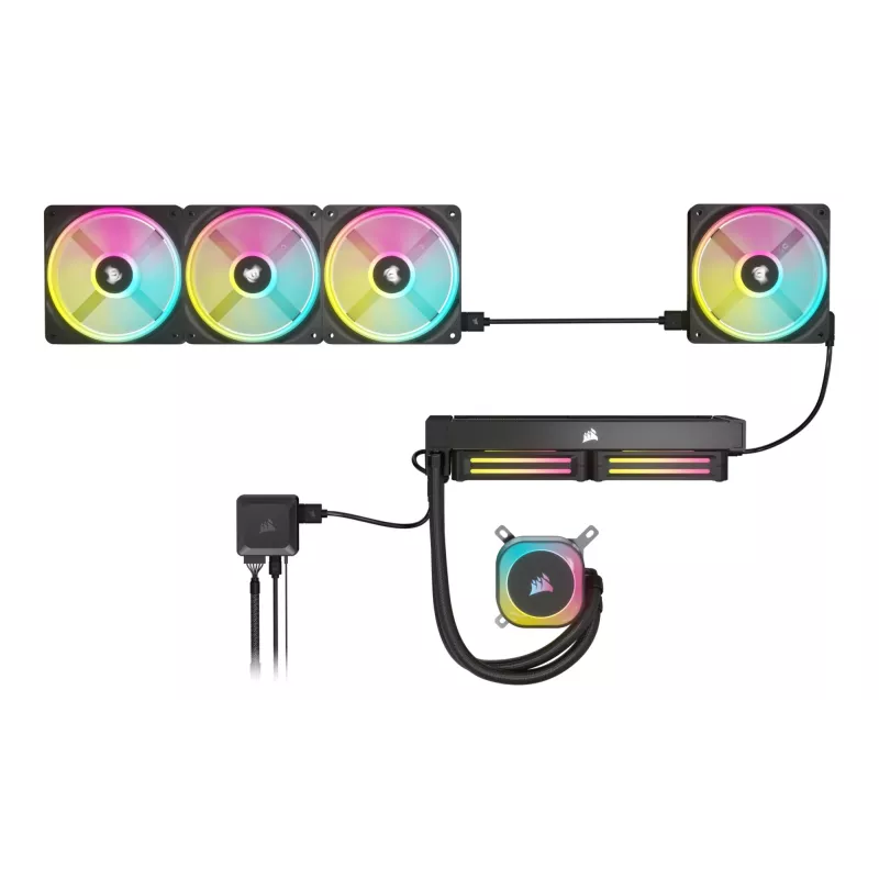 Corsair CO-9051001-WW iCUE LINK QX120 RGB ventoinha para caixa, 120 mm, PWM, com sensor de temperatura, preta