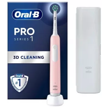 Escova de dentes elétrica Oral-B Pro Series 1 rosa – recarregável, tecnologia de limpeza 3D