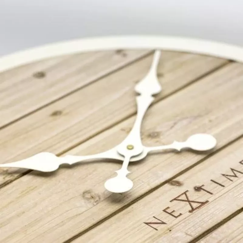 Relógio de parede NeXtime 3134wi Plank, Ø50 cm, branco