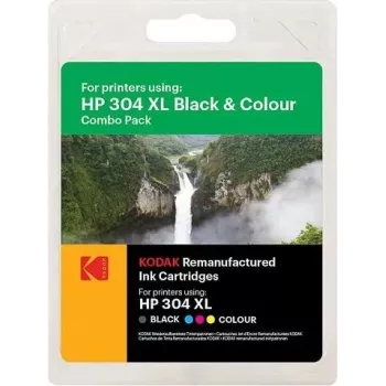 Tinteiro Kodak 185H030417 para HP DJ2620 — conjunto de cores HP304XL (15 ml e 18 ml)