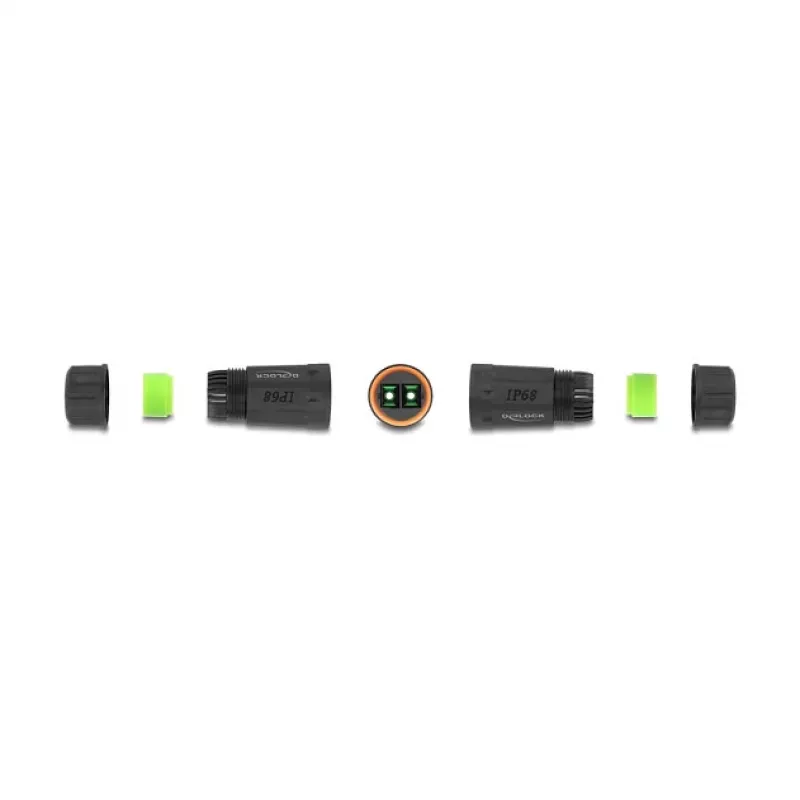 Conector de cabo de fibra ótica DeLOCK SC Duplex fêmea para SC Duplex fêmea APC IP68