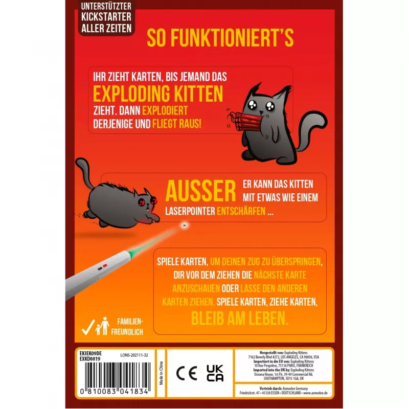Exploding Kittens - 2-Spieler-Edition, jogo de cartas