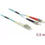 Cabo de fibra ótica DeLOCK 86566 0,5 m LC ST aqua