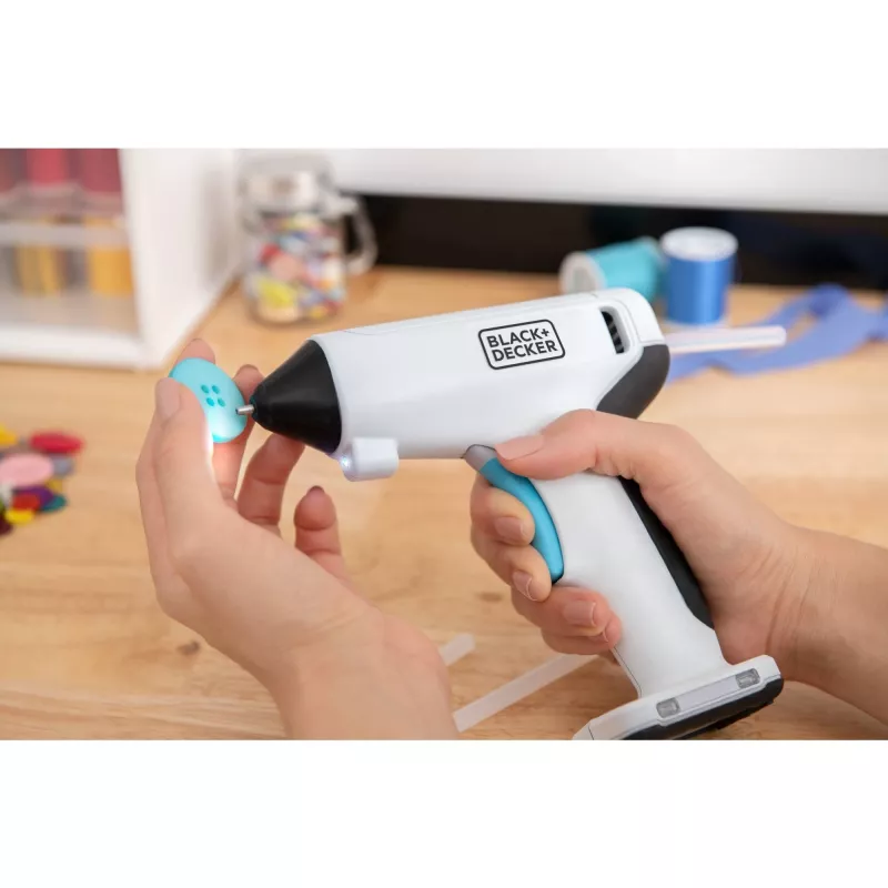 Black+Decker BCGL115-XJ Pistola de cola quente 3,6 V bateria recarregável cabo de carregamento USB-C 1 (BCGL115-XJ)