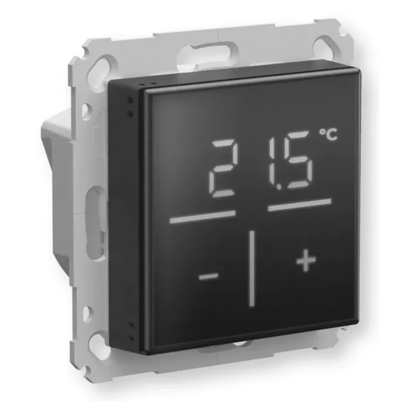 Termóstato de parede em vidro Homematic IP com sensor de CO₂ — mecânico, preto, 230 V, IP20