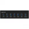 Hub USB 3.0 LogiLink, 7 portas 5,25 polegadas interno, com função de carregamento rápido - Hub - 6 x SuperSpeed USB 3.0 + 1 x SuperSpeed USB 3.0 (carregamento)