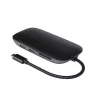 AUKEY CB-C71 hub USB-C 8 em 1, 3x USB-A 3.0, HDMI 4K@30Hz, Gigabit RJ45, SD/microSD, USB-C PD 100 W, cabo de 0,15 m, alumínio, preto