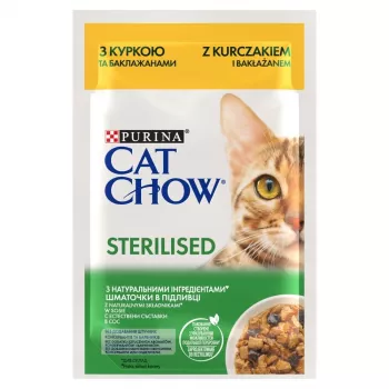 PURINA Cat Chow Sterilised Gig frango com beringela - comida húmida para gatos 85 g