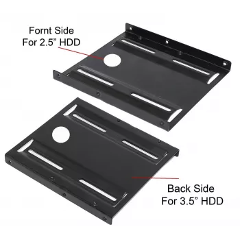 Suporte de montagem para disco rígido Goobay Wentronic 2,5 para 3,5, preto – adequado para montar um disco rígido de 2,5 numa baía de 3,5 (93990)