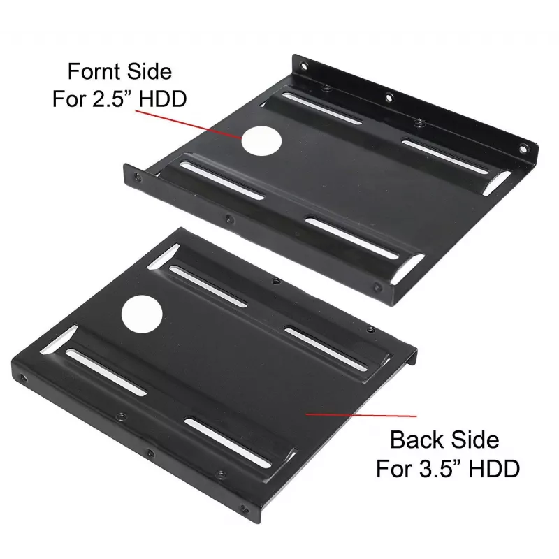 Suporte de montagem para disco rígido Goobay Wentronic 2,5 para 3,5, preto – adequado para montar um disco rígido de 2,5 numa baía de 3,5 (93990)
